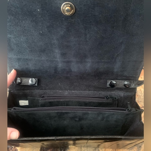 Vintage Genuine Eel Skin Black Shoulder Bag / Clutch - Picture 4 of 9